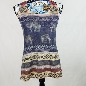 Ginger G tank with elephants Size medium